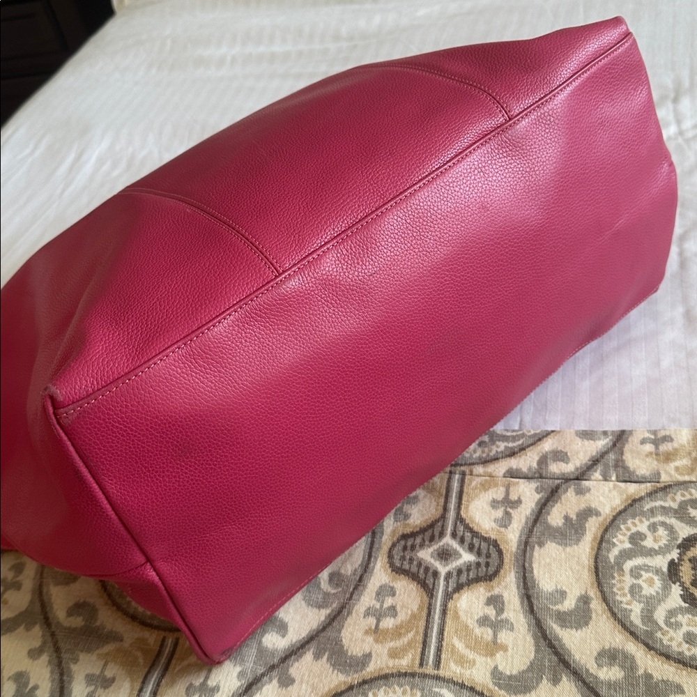 French-Girl Weekender  Longchamp LE Pliage Barbie Pink Leather Bag & Strap - Picture 8 of 11